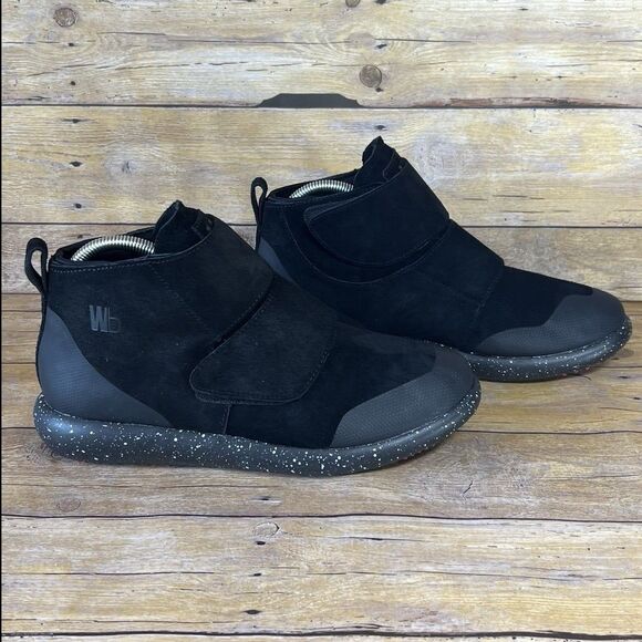 WORLD BOOTS Sz 9 Mens Chukka Moccasin Boots 100% Leather Suede True Black - Picture 3 of 16